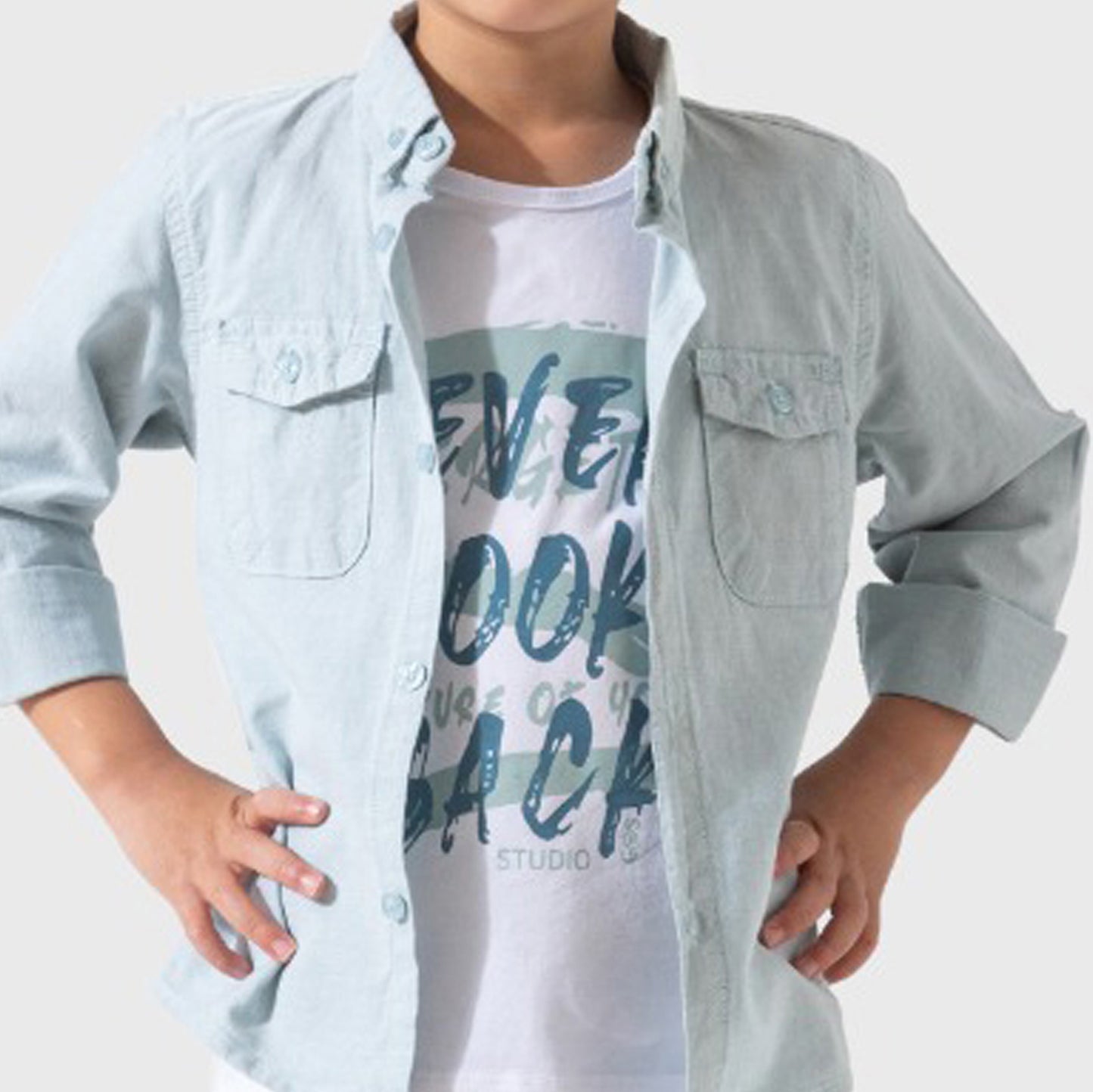 قميص مع تيشيرت قطن للأطفال