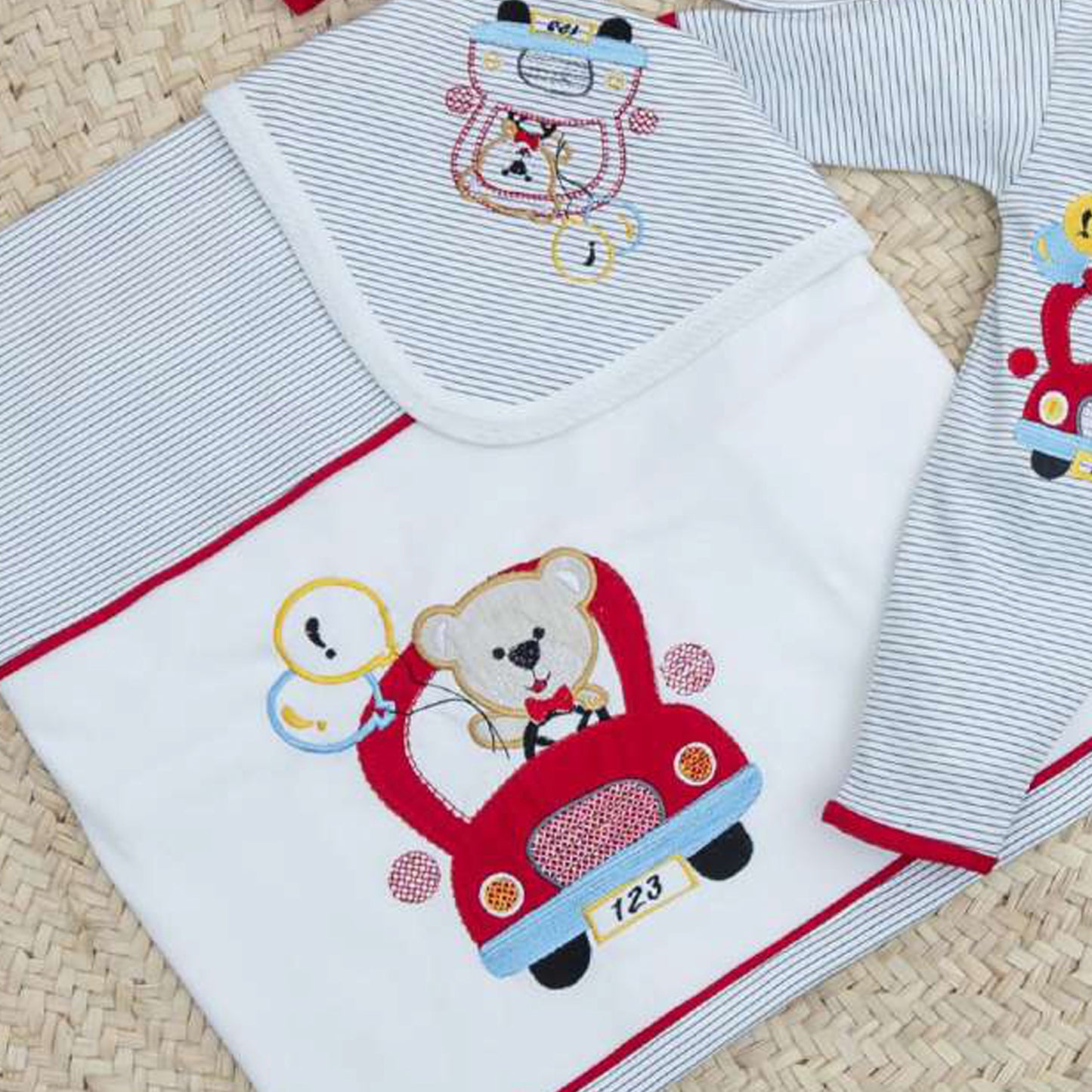 طقم السبوع والمستشفى قطن مع كوفرته طبقتين لحديث الولادة