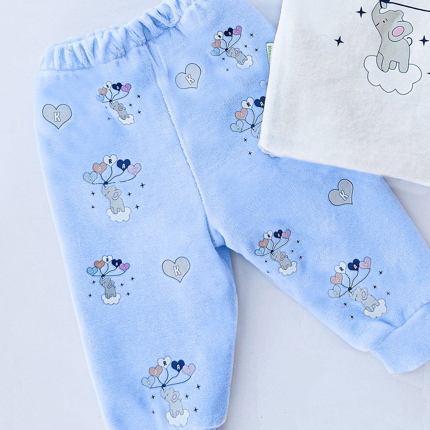 طقم قطيفة مبطن فرو - شتوي