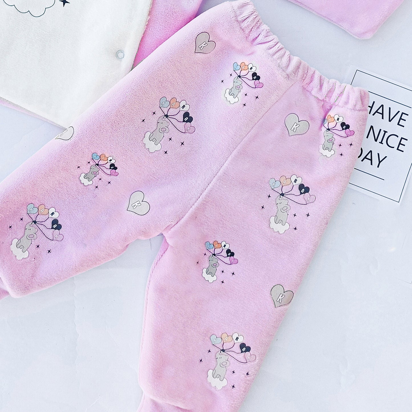 طقم قطيفة مبطن فرو - شتوي