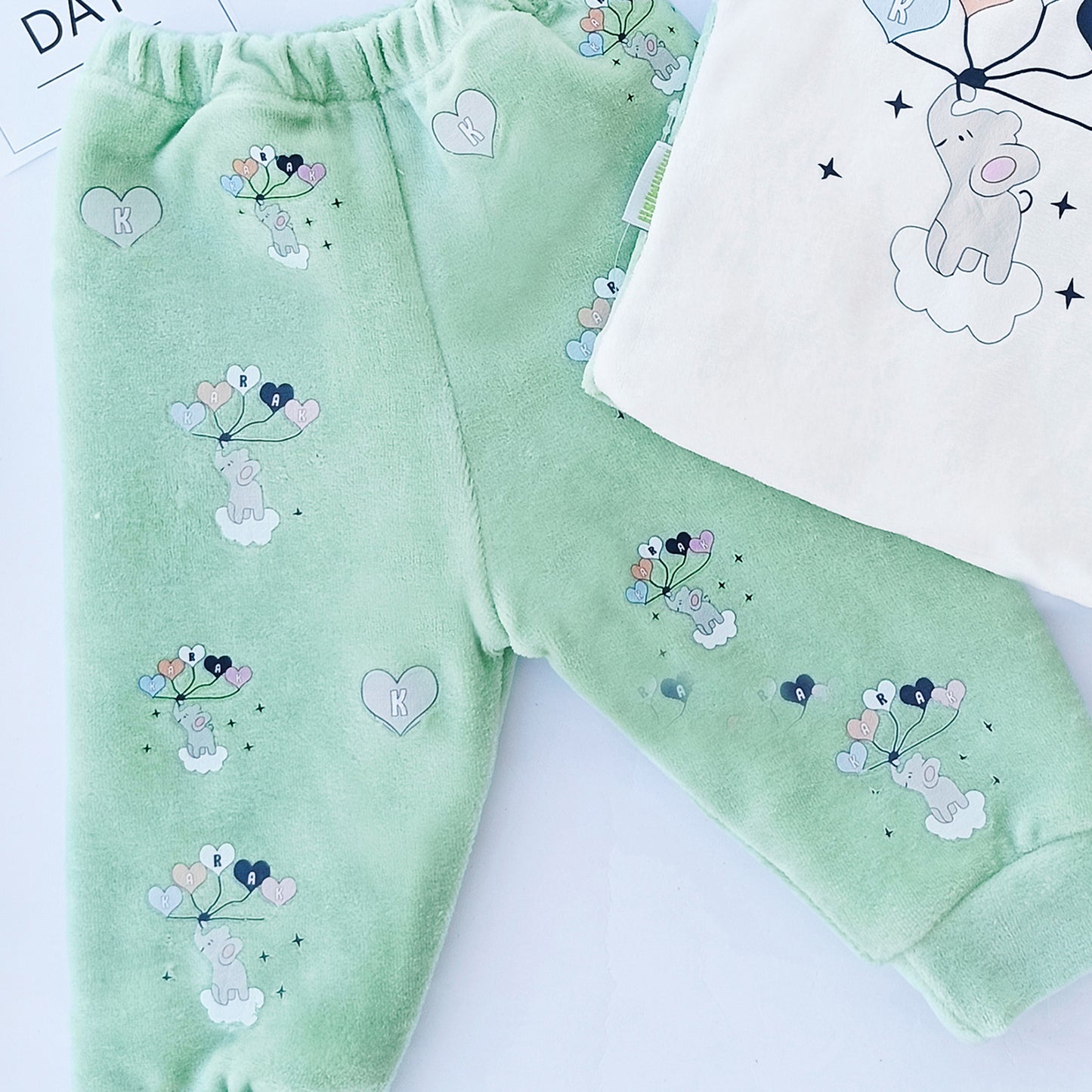 طقم قطيفة مبطن فرو - شتوي