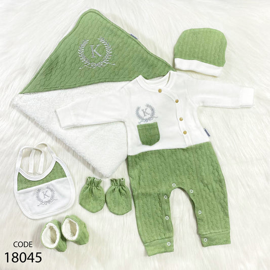 طقم المستشفى 5 قطع قطيفة شتوي مع كوفرته قطيفة مبطنة فرو