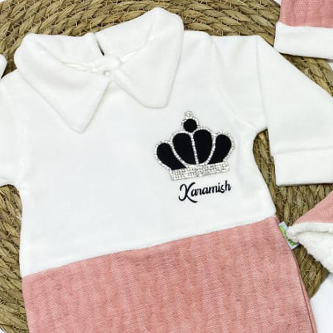 طقم المستشفى 5 قطع قطيفة شتوي مع كوفرته قطيفة مبطنة فرو