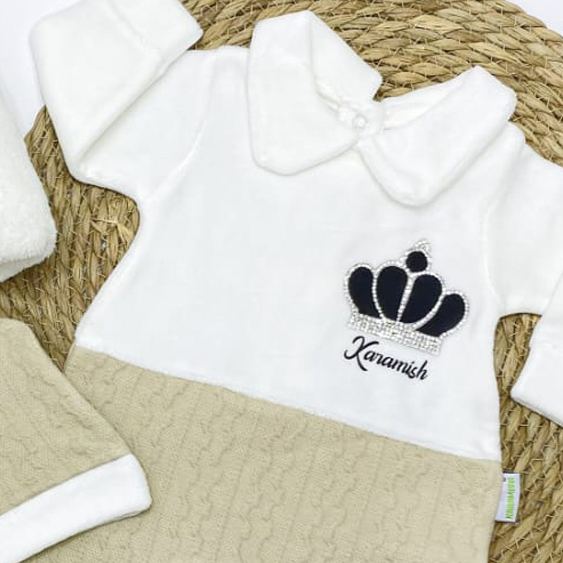 طقم المستشفى 5 قطع قطيفة شتوي مع كوفرته قطيفة مبطنة فرو