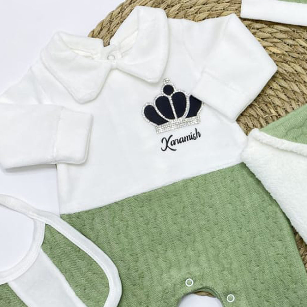 طقم المستشفى 5 قطع قطيفة شتوي مع كوفرته قطيفة مبطنة فرو