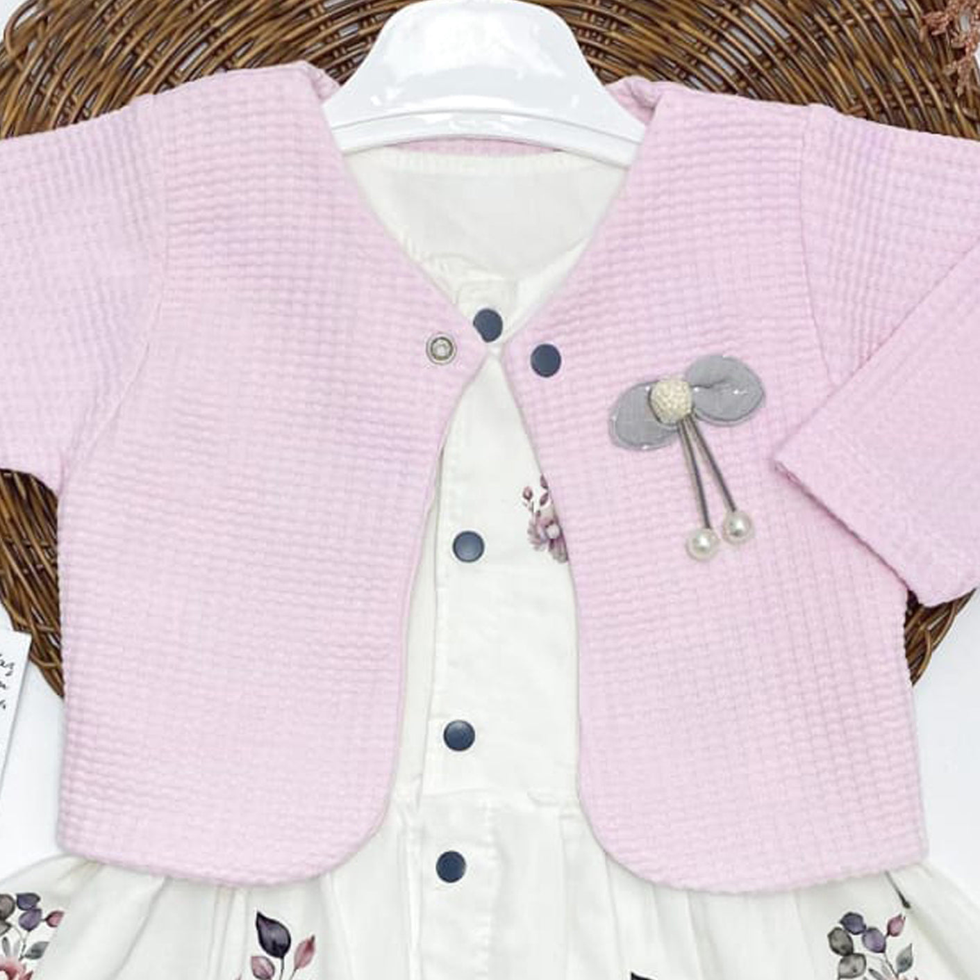 فستان قطن بوبلين مع بلورو جاكار