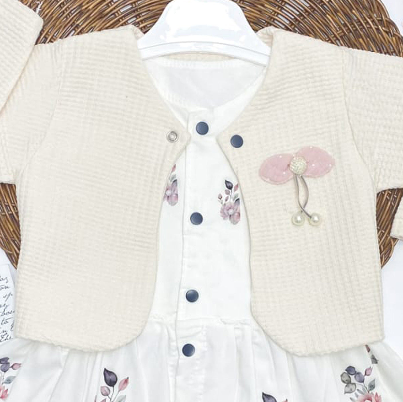 فستان قطن بوبلين مع بلورو جاكار