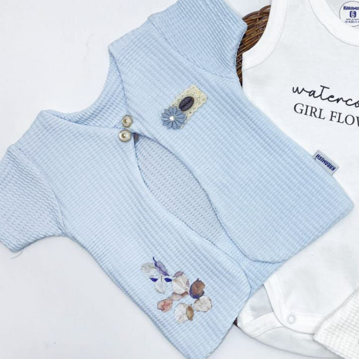 طقم قطن 3 قطع لحديث الولادة