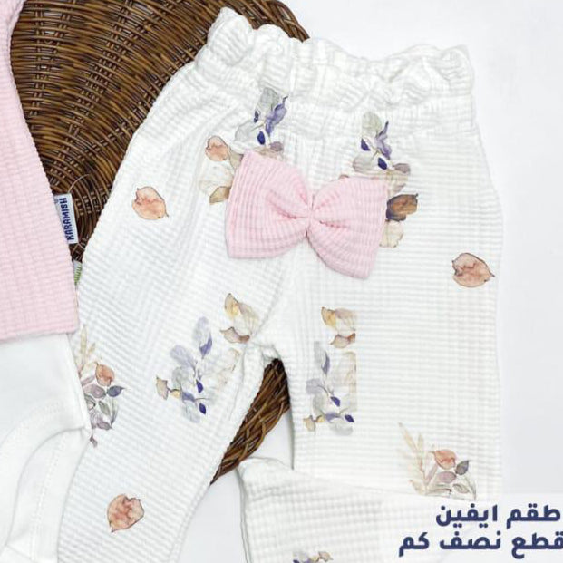 طقم قطن 3 قطع لحديث الولادة
