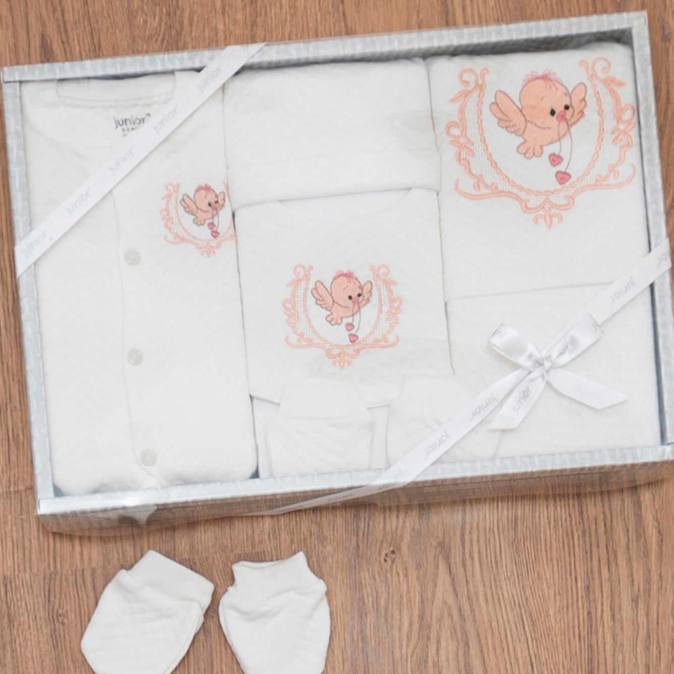 جيفت بوكس طقم السبوع والمستشفى 5 قطع قطن لحديث الولادة - جونيور