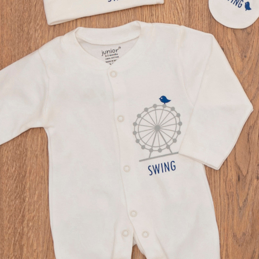 جيفت بوكس طقم السبوع والمستشفى 5 قطع قطن لحديث الولادة - جونيور