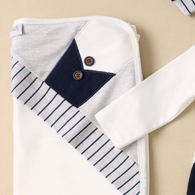 بدلة السبوع قطن مع كوفرتة لحديث الولادة