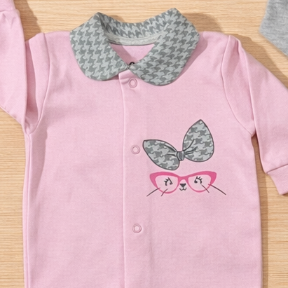 طقم 2 سالوبيت قطن لحديث الولادة