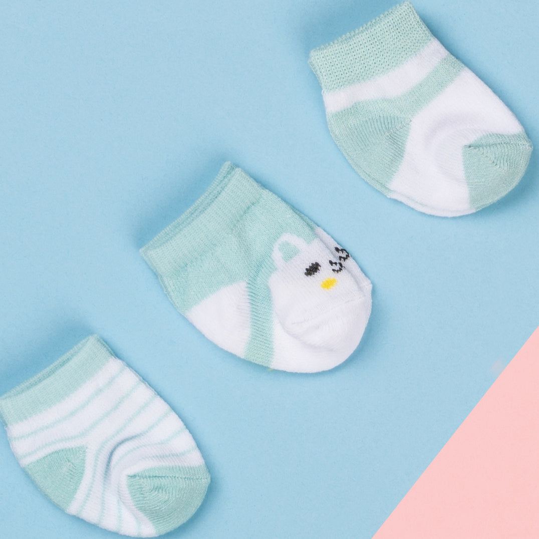 طقم شراب قطن 3 قطع لحديث الولادة