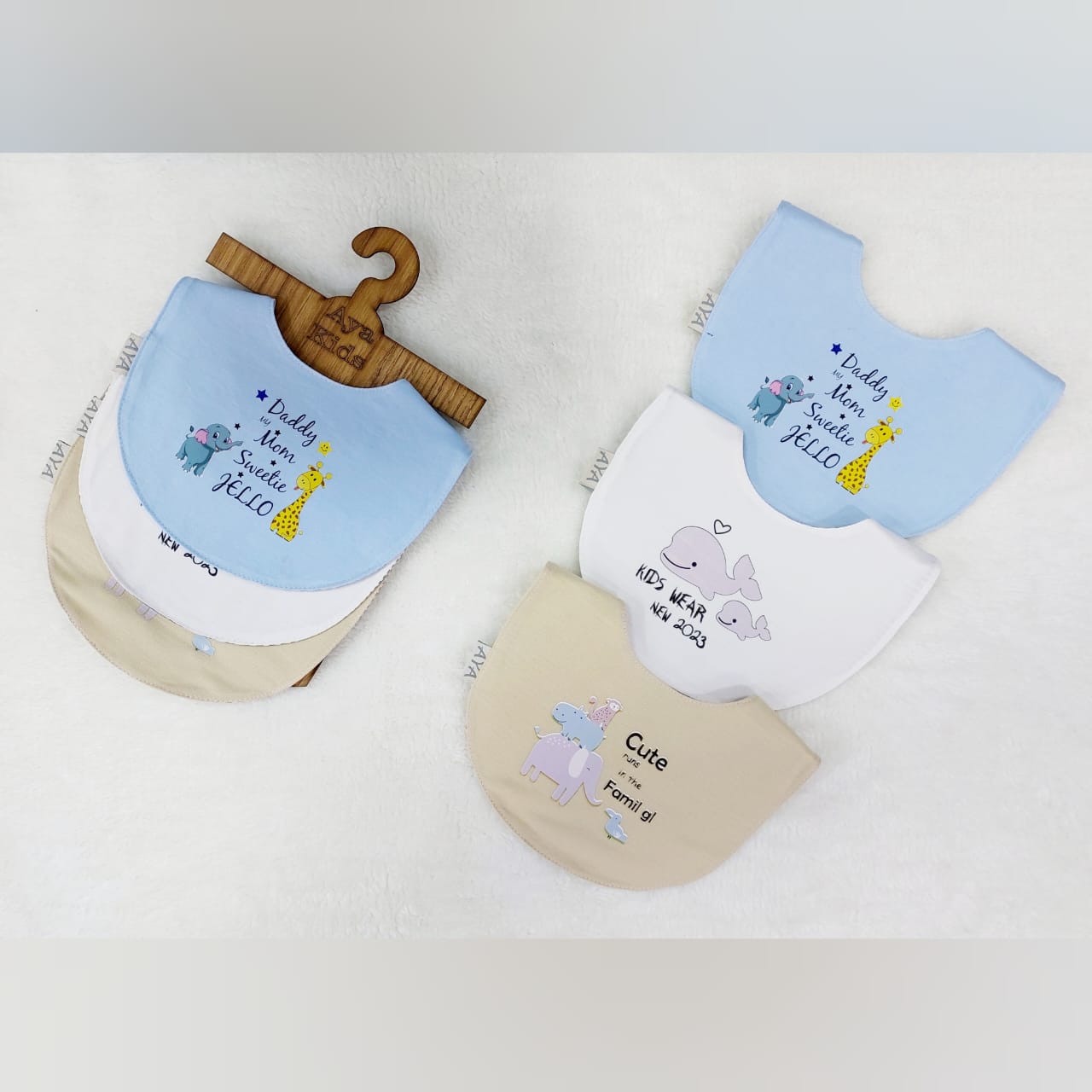 طقم 3 قطع بافتة قطن مبطنة مشمع - ( 3 طبقات قطن مشمع قطن )