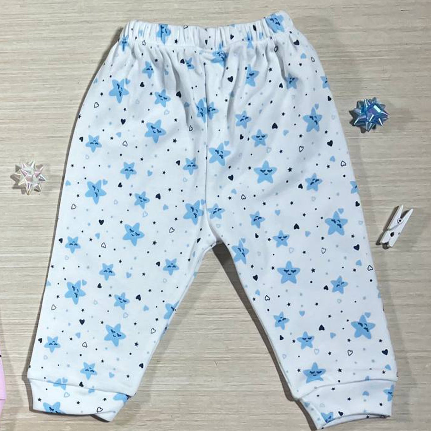 طقم 2 قطعة بنطلون قطن لحديث الولادة