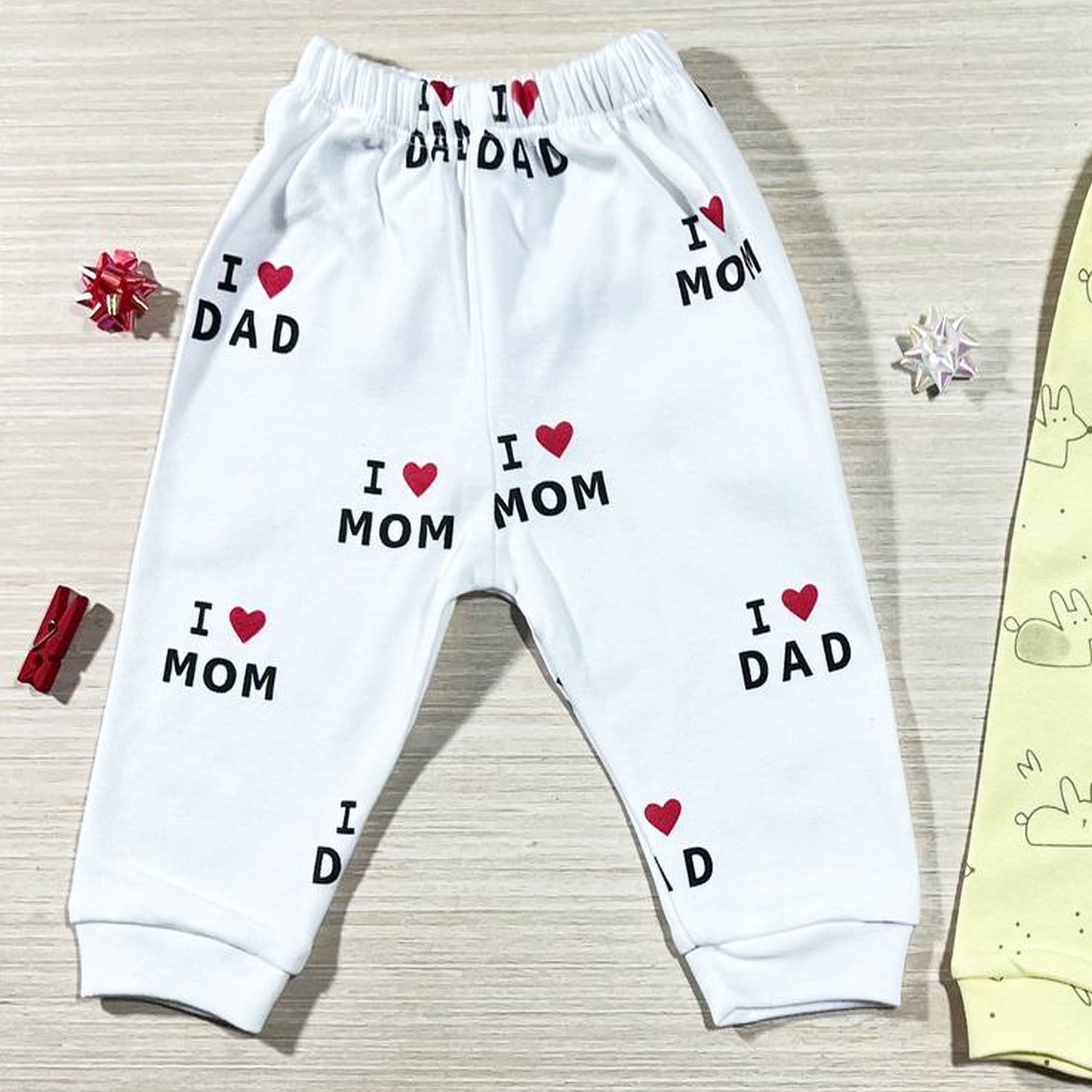 طقم 2 قطعة بنطلون قطن لحديث الولادة