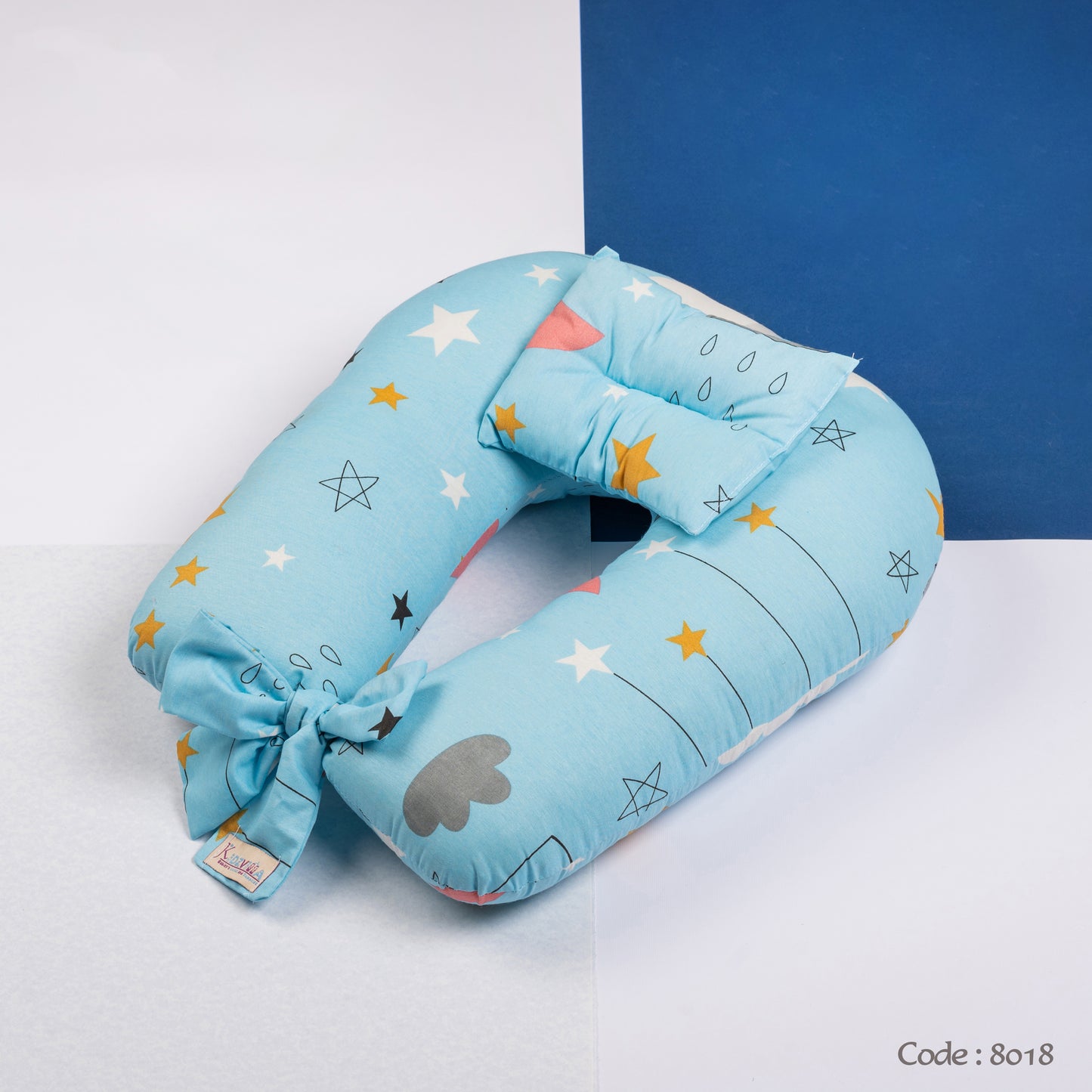 مخدة رضاعة مع مخدة رأس ورباط - عرض 45 سم والطول 55 سم