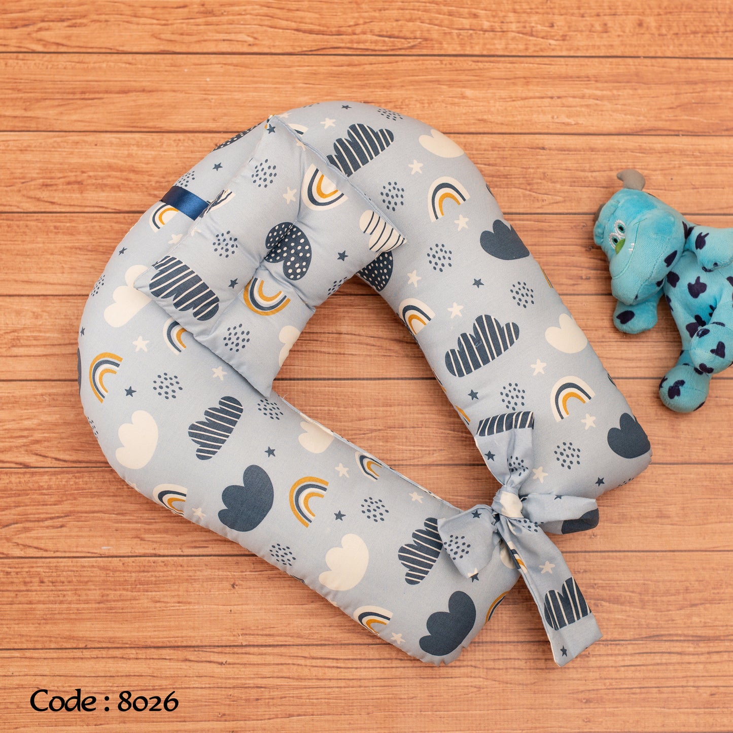 مخدة رضاعة مع مخدة رأس ورباط - عرض 45 سم والطول 55 سم