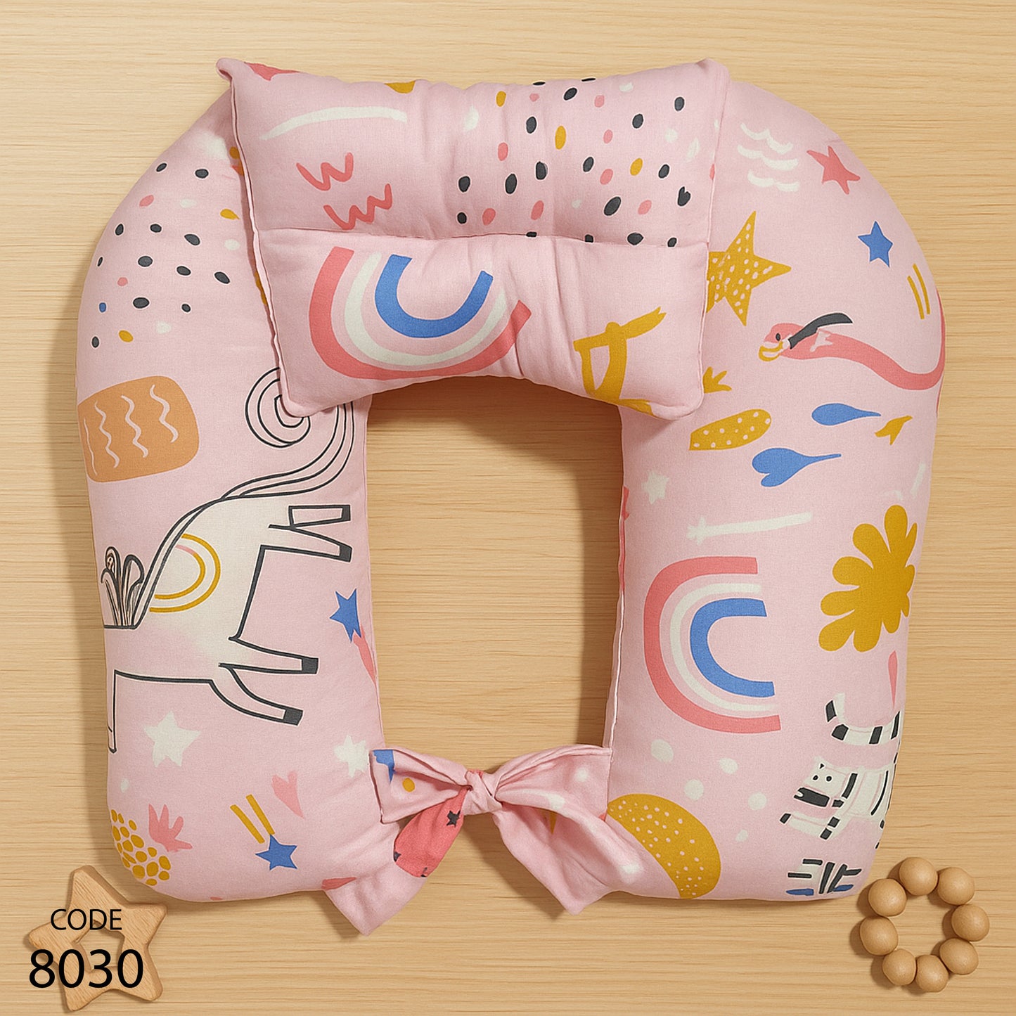 مخدة رضاعة مع مخدة رأس ورباط - عرض 45 سم والطول 55 سم