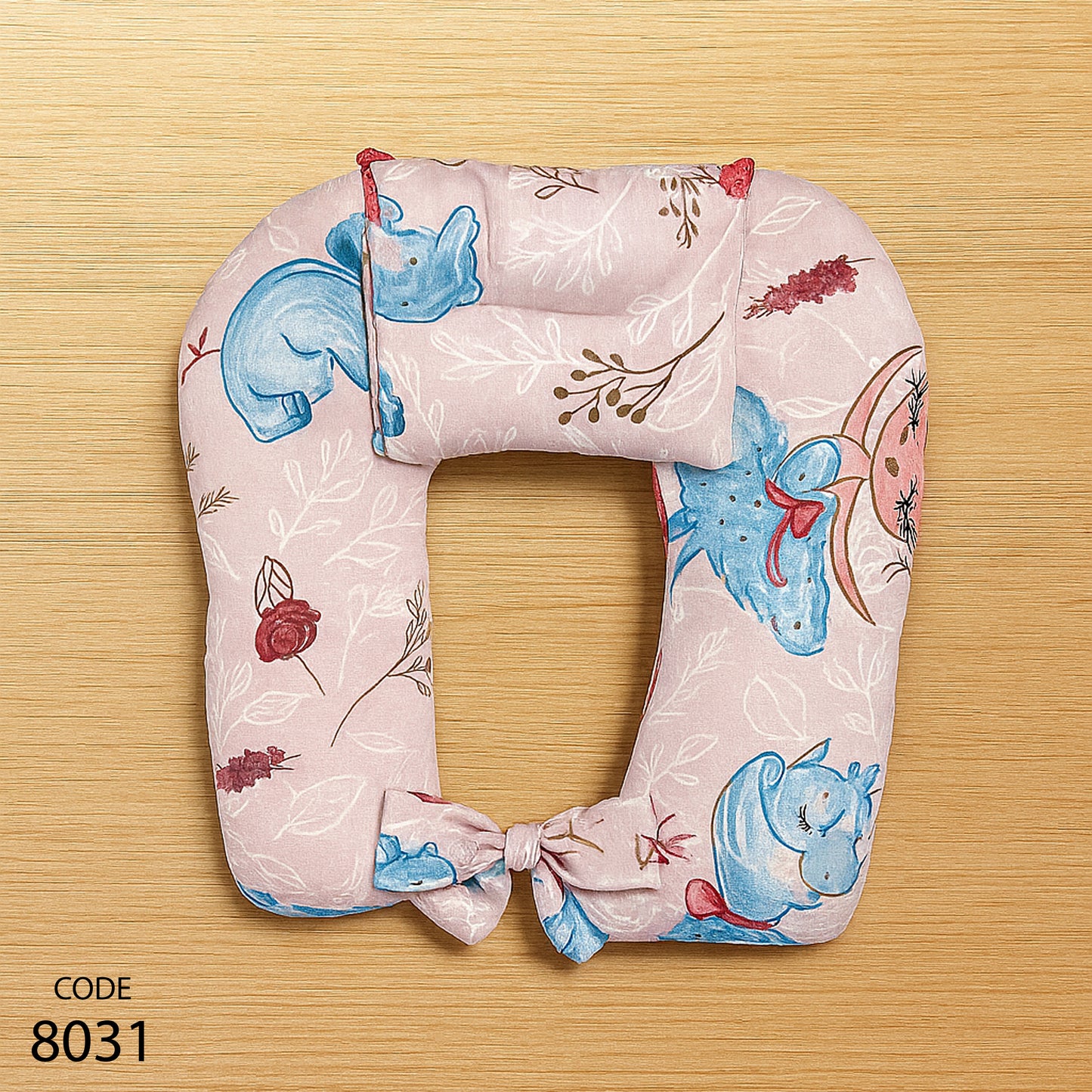 مخدة رضاعة مع مخدة رأس ورباط - عرض 45 سم والطول 55 سم