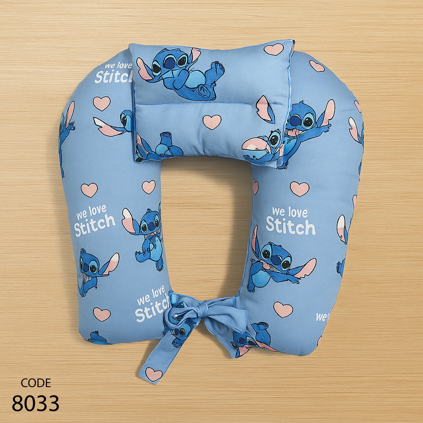 مخدة رضاعة مع مخدة رأس ورباط - عرض 45 سم والطول 55 سم