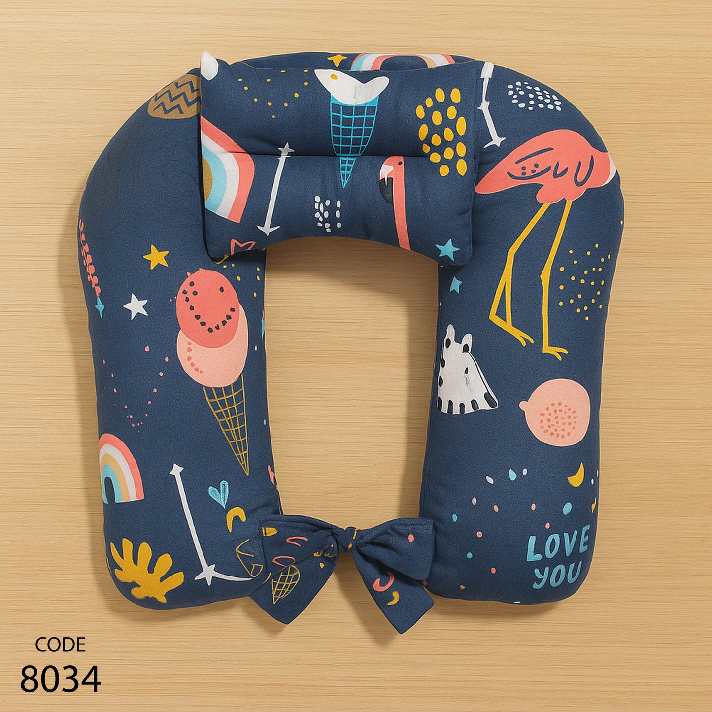 مخدة رضاعة مع مخدة رأس ورباط - عرض 45 سم والطول 55 سم