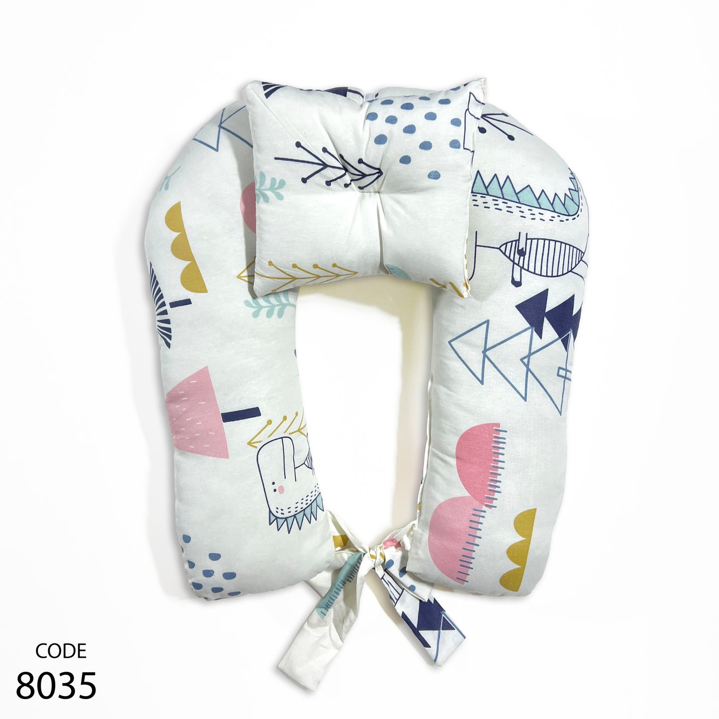 مخدة رضاعة مع مخدة رأس ورباط - عرض 45 سم والطول 55 سم