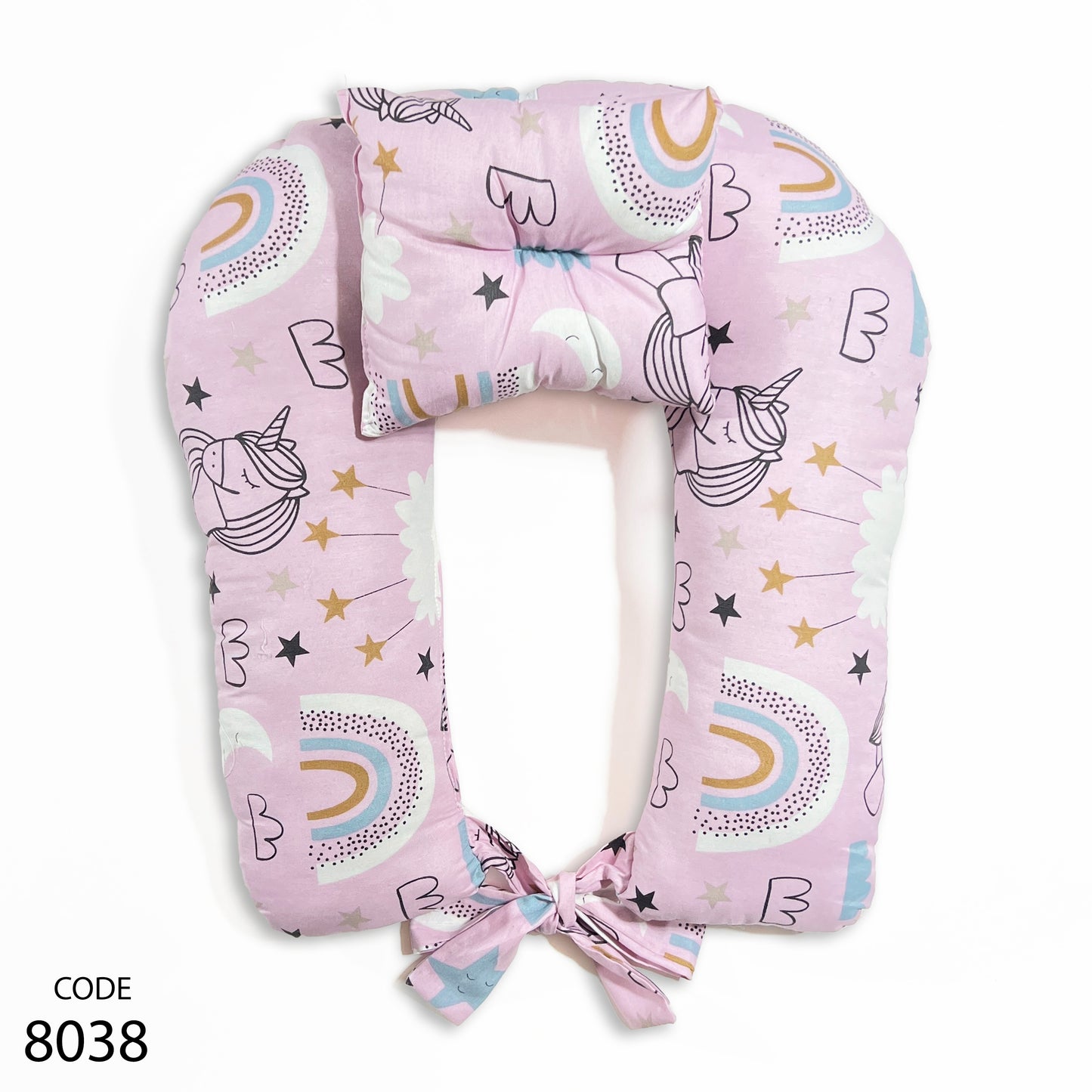 مخدة رضاعة مع مخدة رأس ورباط - عرض 45 سم والطول 55 سم