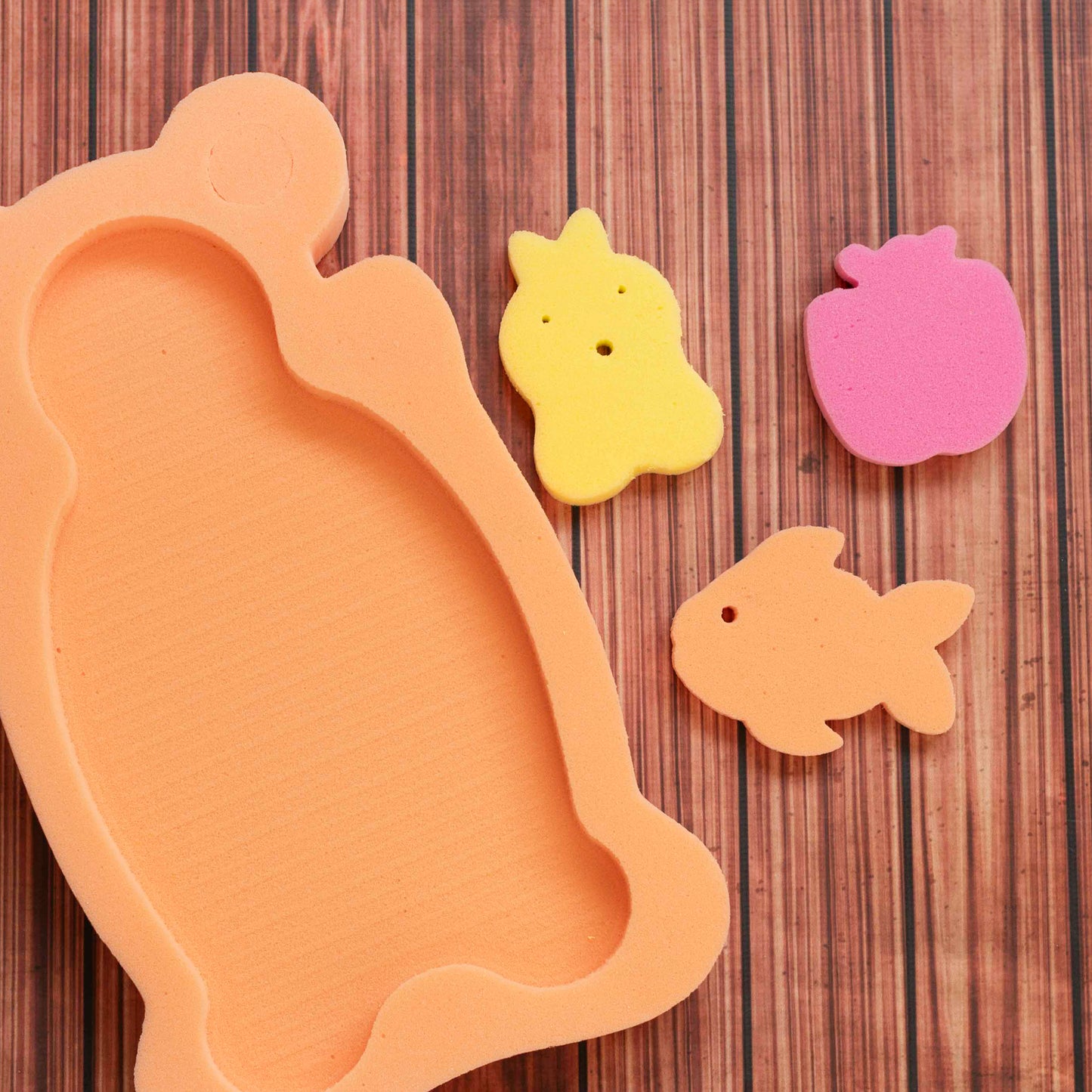 بانيو اسفنج للاستحمام مع 3 قطع ليفة