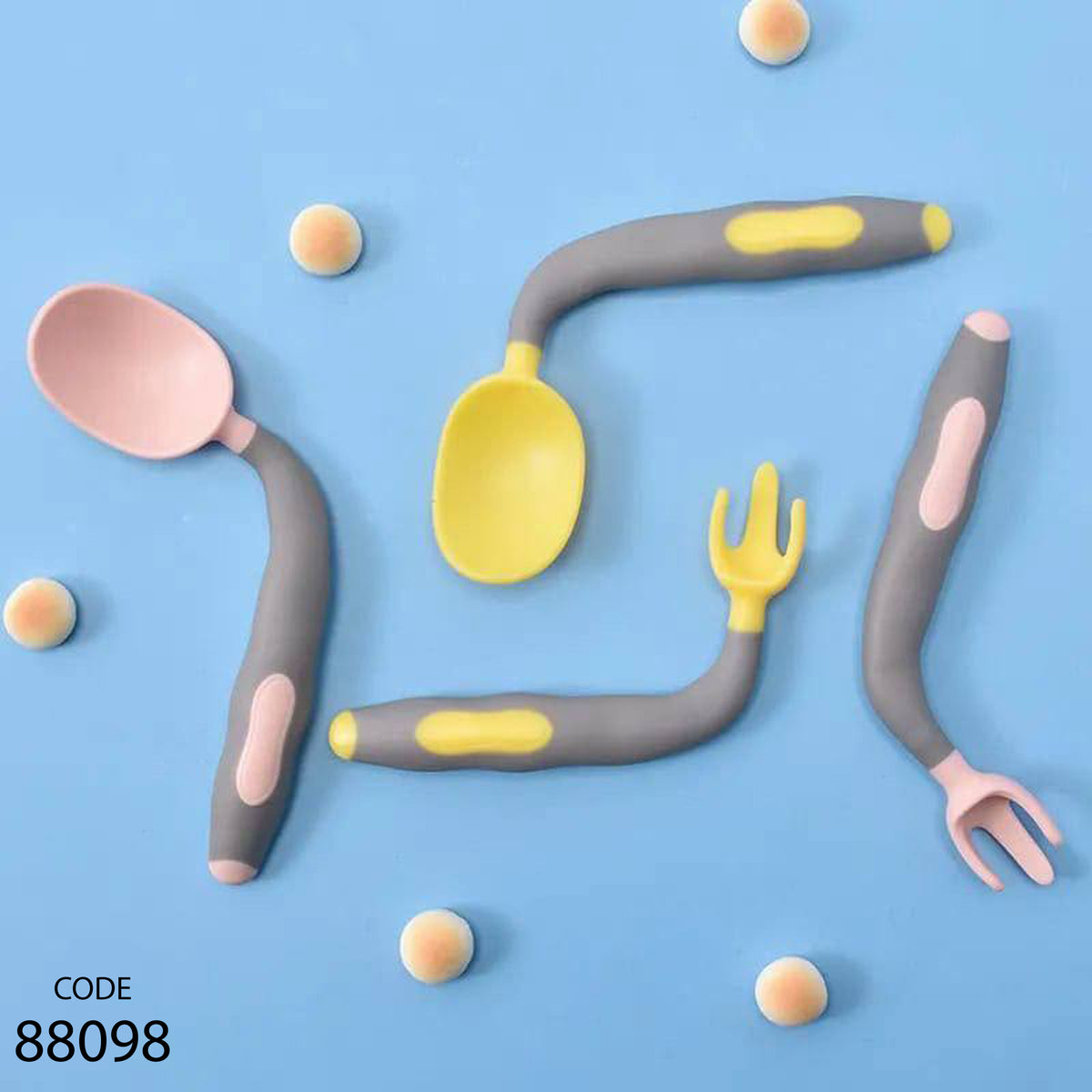 طقم معلقة و شوكة سيليكون قابلة للطي