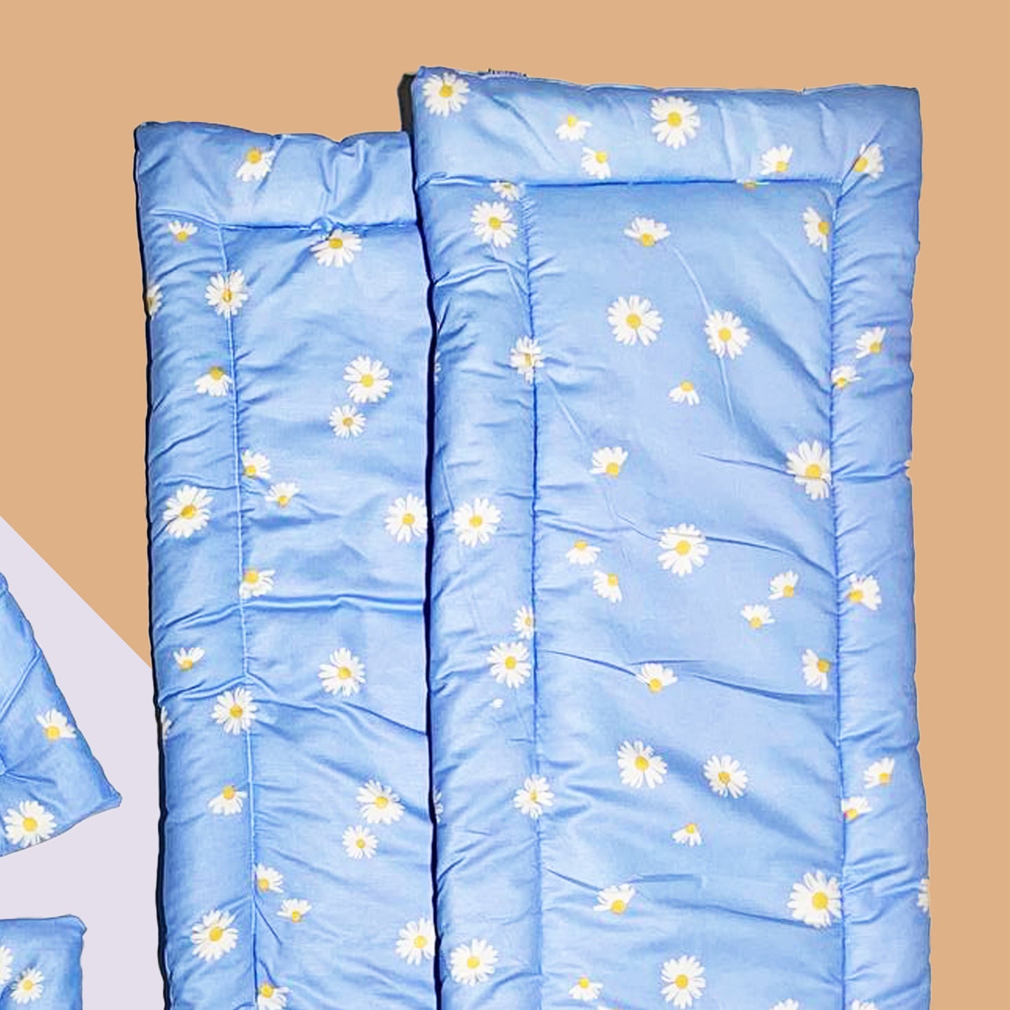 طقم جوانب السرير فايبر  - مع مخدة و ملاية بأستك محكم