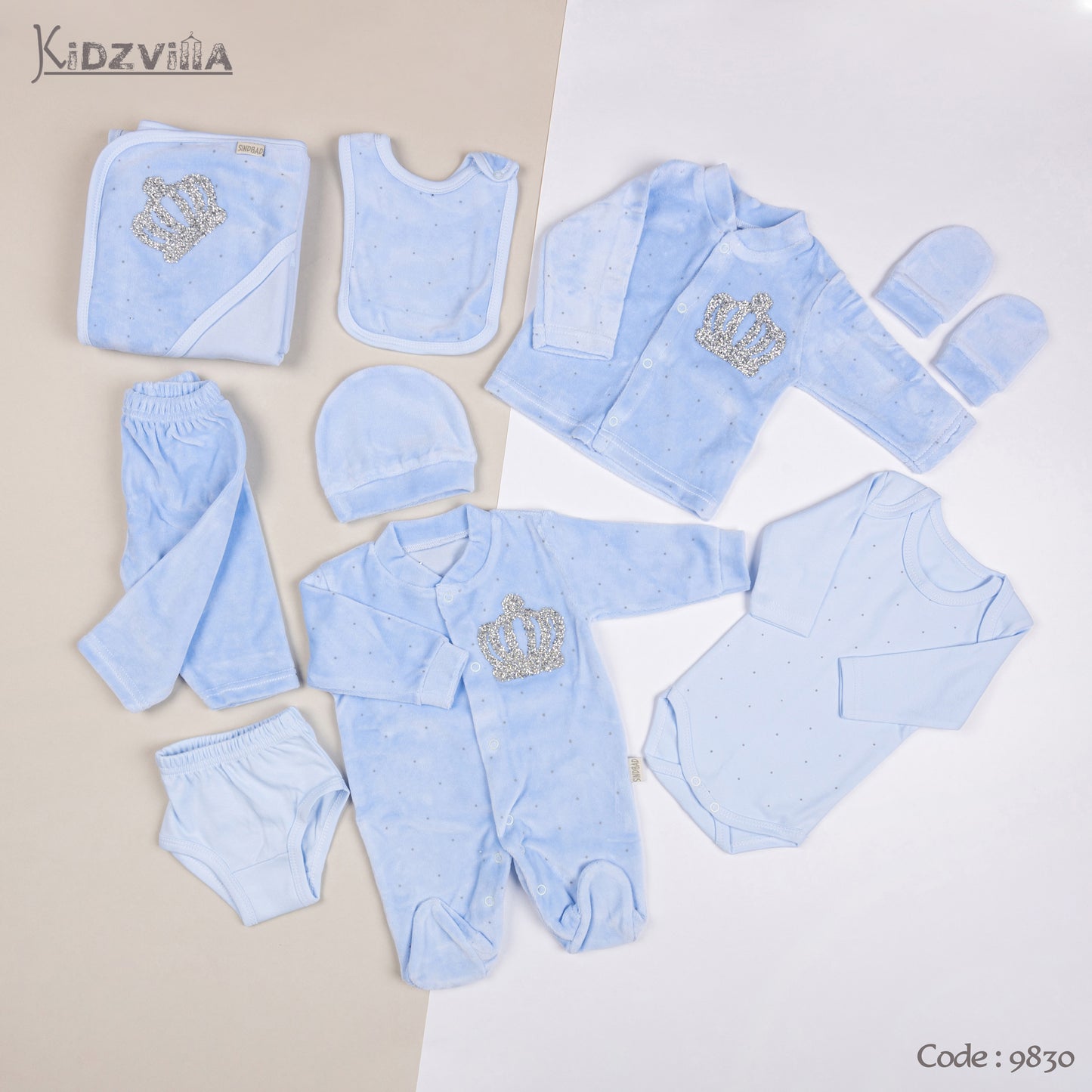 ملابس حديثي الولادة - طقم قطيفة حديثي الولادة 10 قطع للأولاد الشتوي