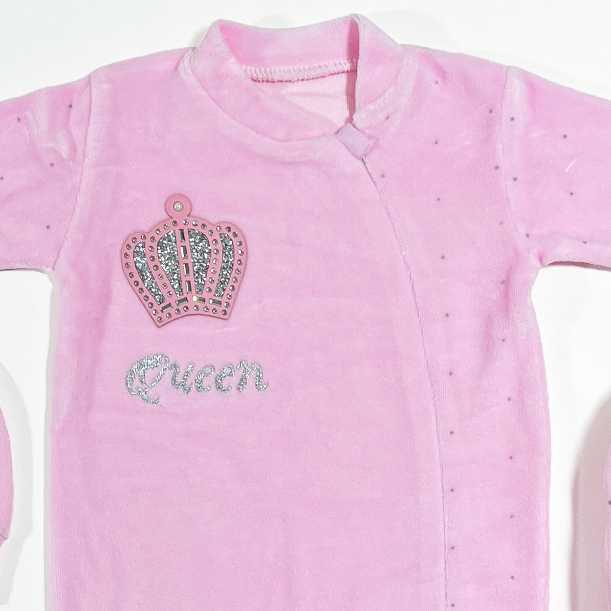 طقم المستشفى والسبوع 4 قطع قطيفة مع كوفرته مبطن فرو