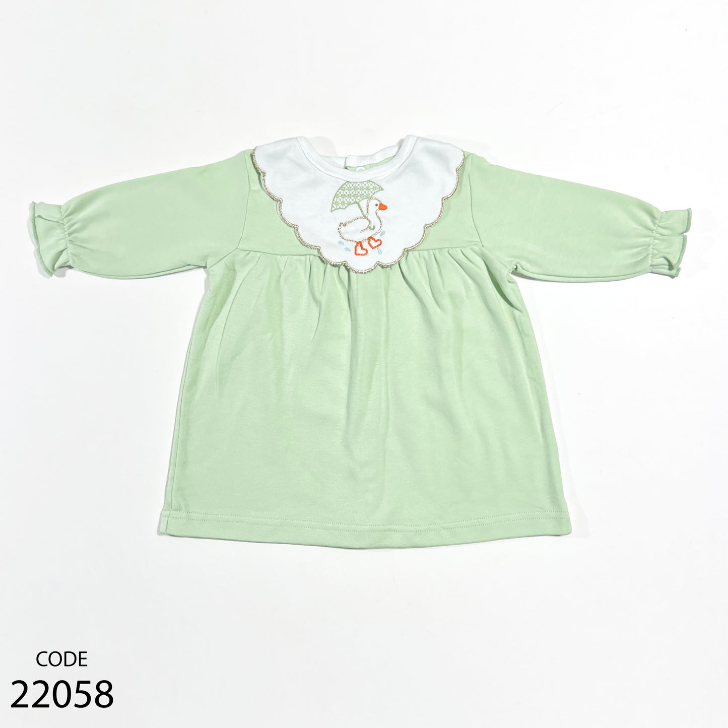 جلابية قطن بأزرار خلفية لحديث الولادة