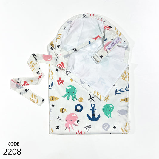 ساتر رضاعة قطن طبقتين مع شبكة - 90 سم عرض * 70 سم طول