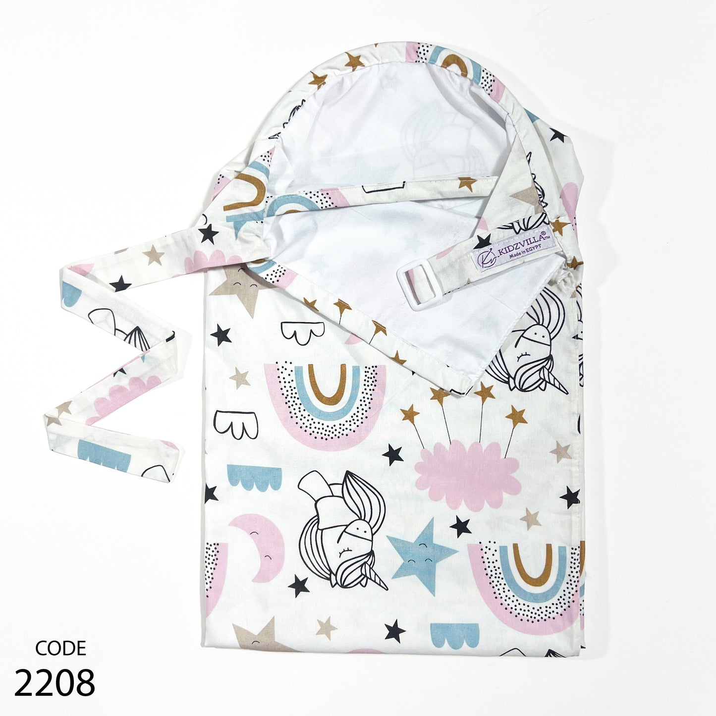 ساتر رضاعة قطن طبقتين مع شبكة - 90 سم عرض * 70 سم طول