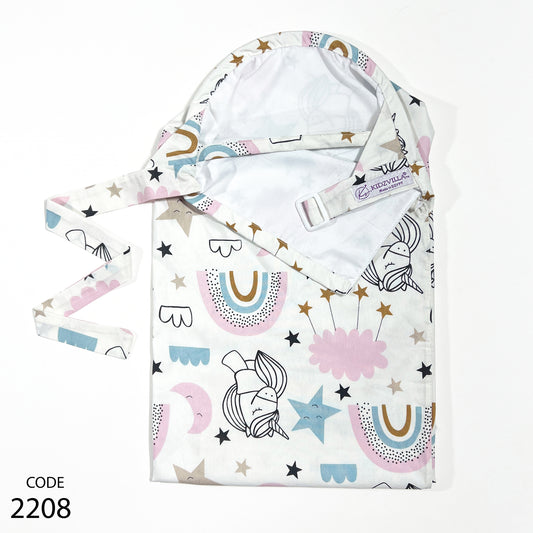 ساتر رضاعة قطن طبقتين مع شبكة - 90 سم عرض * 70 سم طول