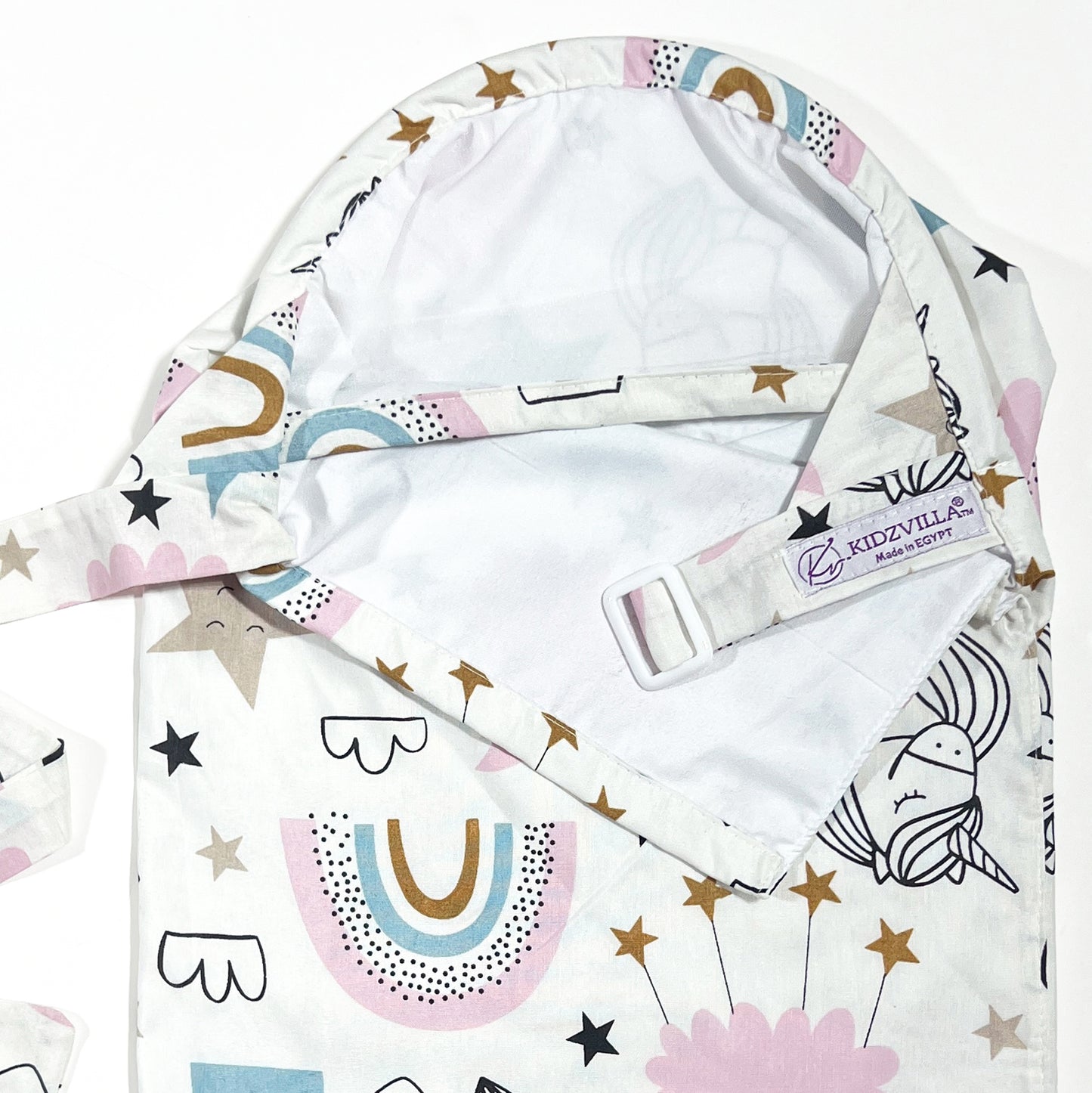 ساتر رضاعة قطن طبقتين مع شبكة - 90 سم عرض * 70 سم طول