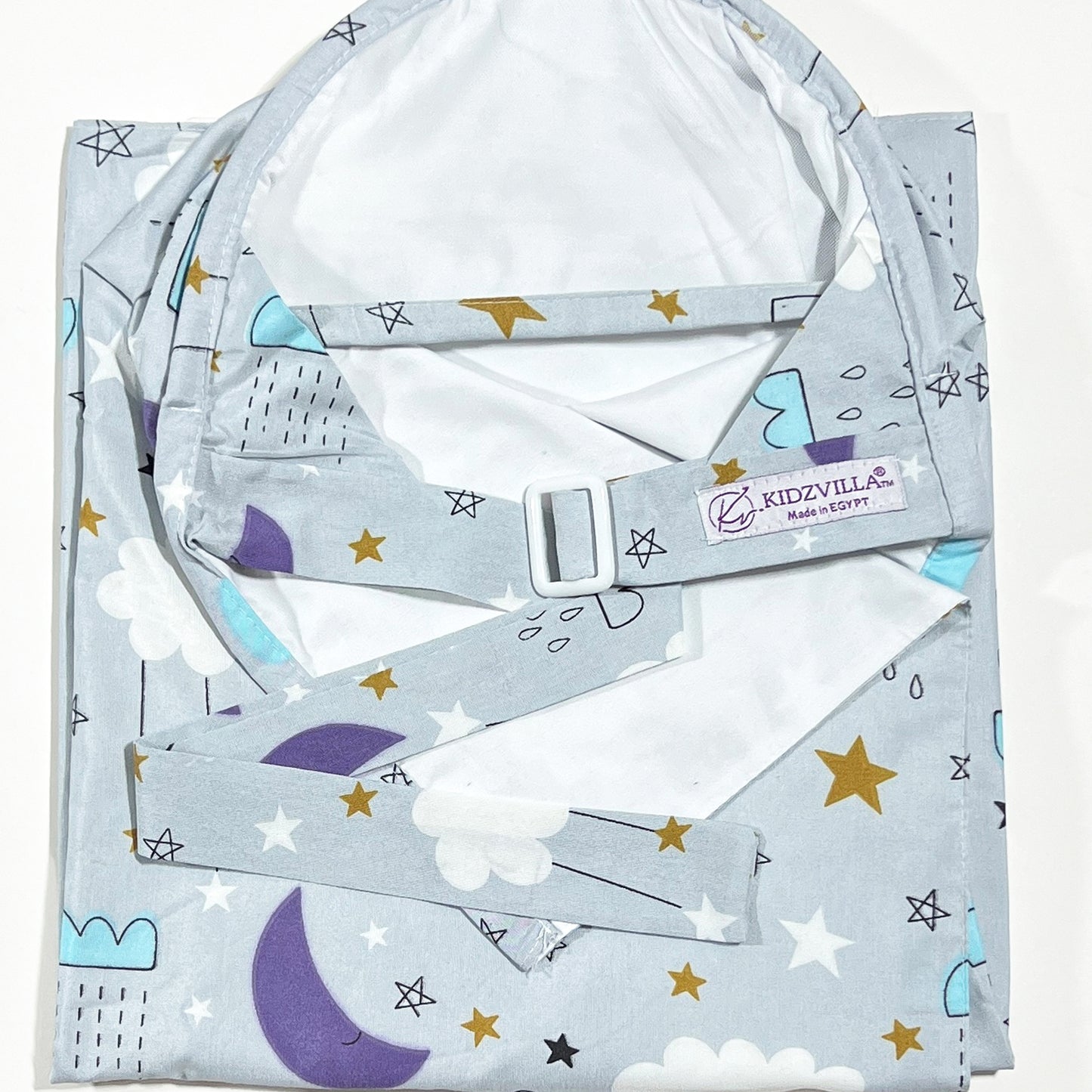 ساتر رضاعة قطن طبقتين مع شبكة - 90 سم عرض * 70 سم طول