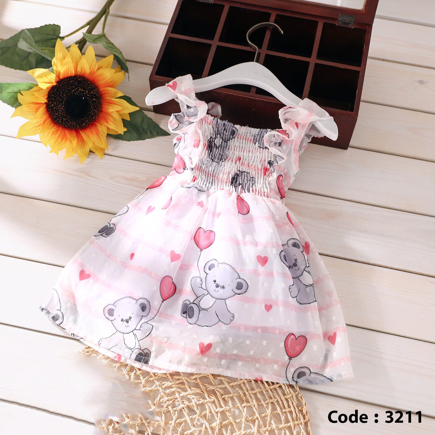 فستان شيفون للبنات - بوبلين