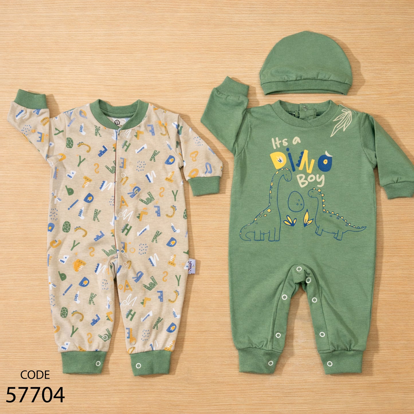 طقم 2 سالوبيت قطن لحديث الولادة