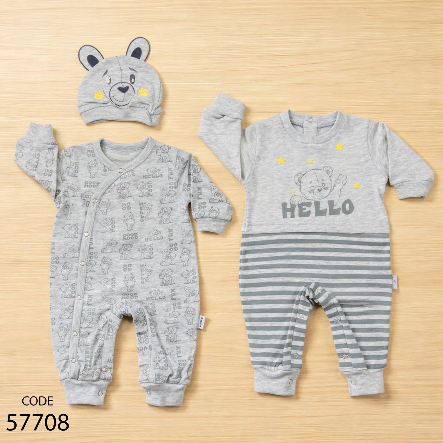 طقم 2 سالوبيت قطن لحديث الولادة