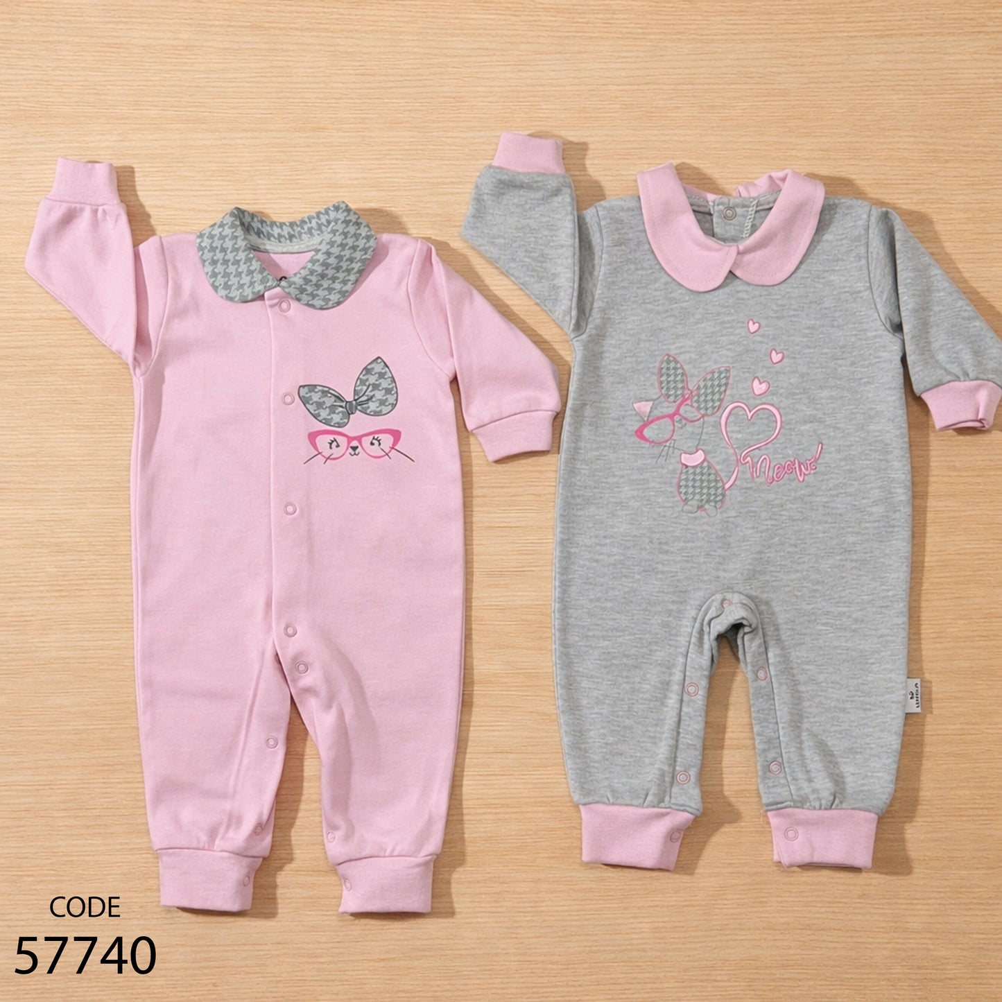 طقم 2 سالوبيت قطن لحديث الولادة