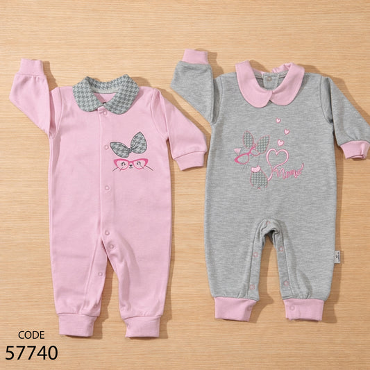 طقم 2 سالوبيت قطن لحديث الولادة