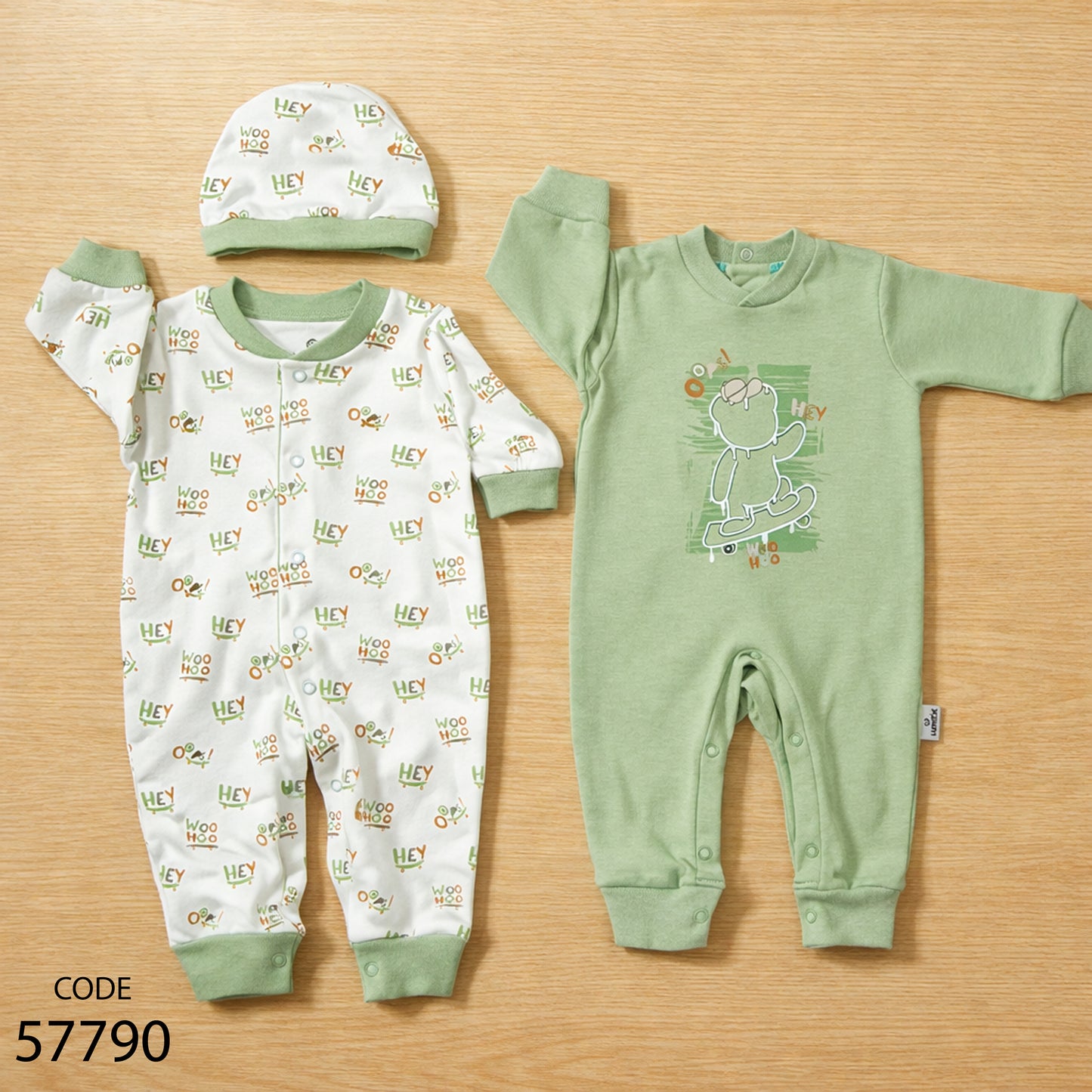 طقم 2 سالوبيت قطن لحديث الولادة