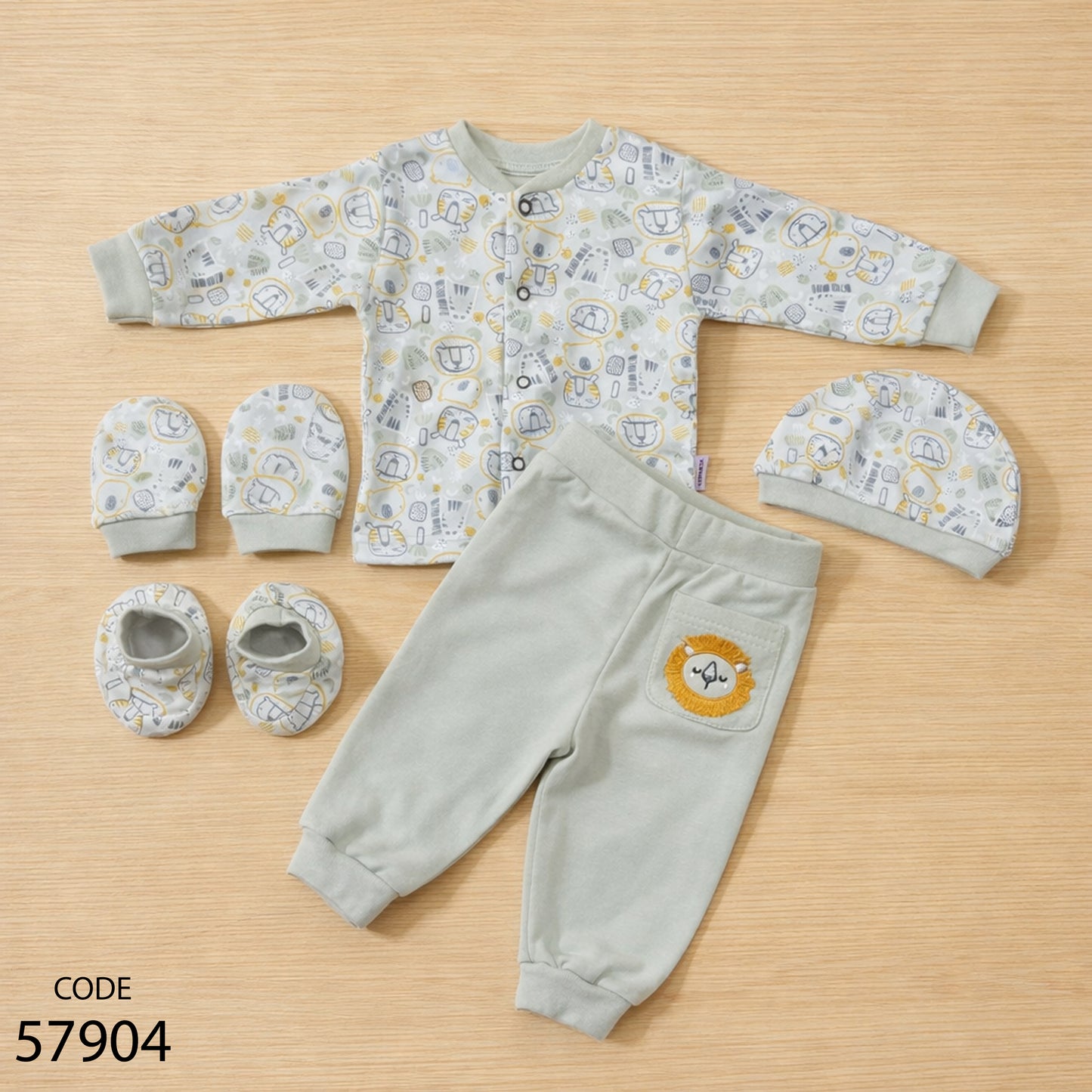 بجامة قطن 5 قطع لحديث الولادة