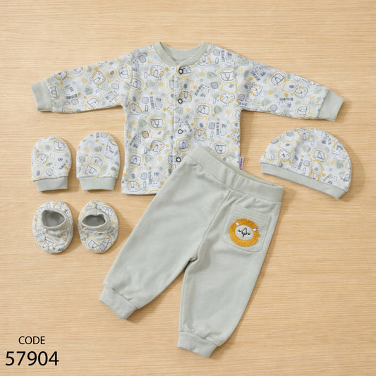 بجامة قطن 5 قطع لحديث الولادة