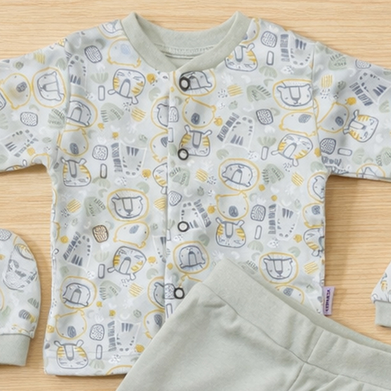 بجامة قطن 5 قطع لحديث الولادة