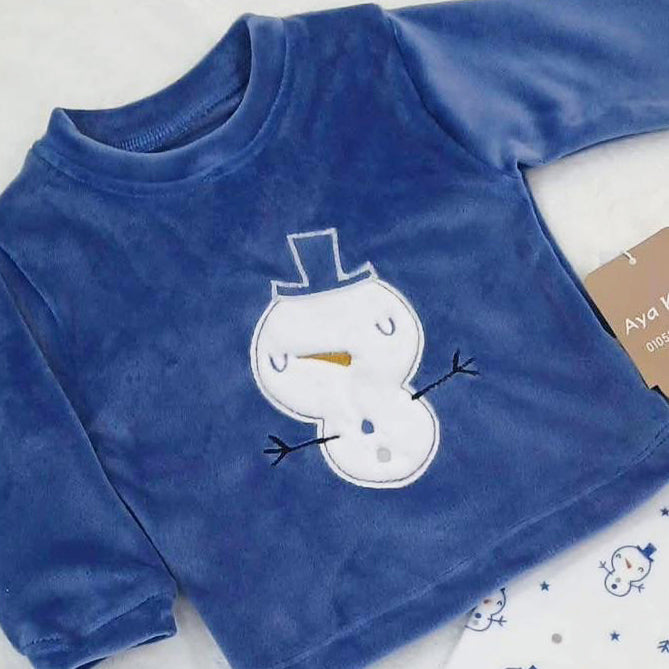 بجامة قطيفة مطرزة لحديث الولادة